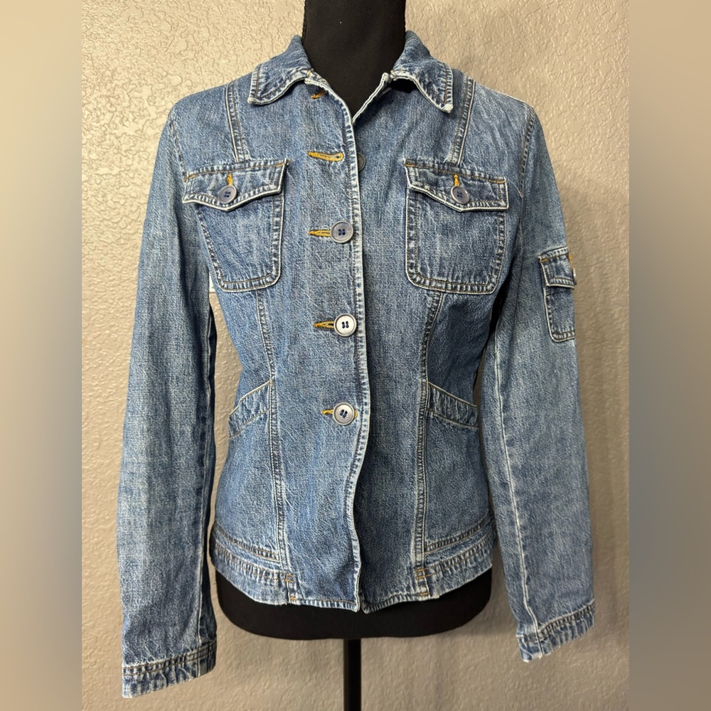Jones New York Jeans Women’s Sz S Blue Denim Jean Jacket Cotton Classic - Picture 4 of 4